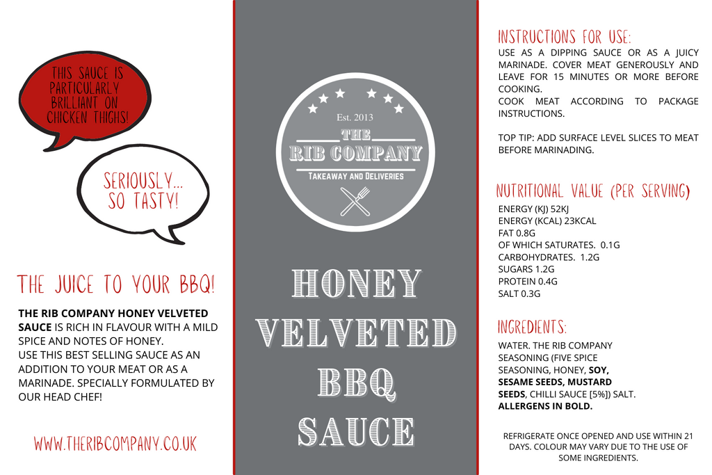The Rib Company Signature BBQ Sauce.  (3 PACK)